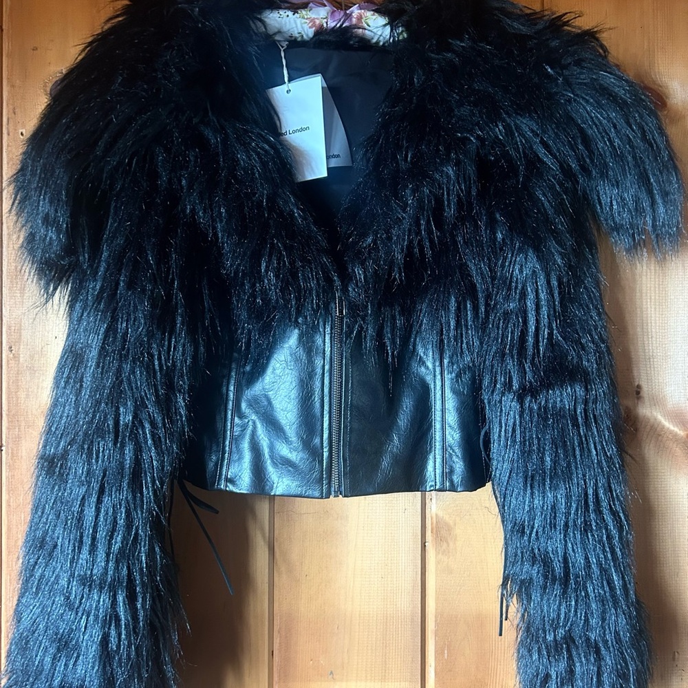 Jaded London Black Shaggy Faux Fur Jacket